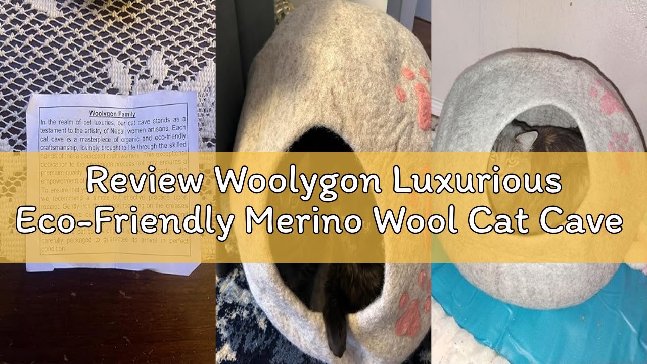 Review Woolygon Luxurious Eco-Friendly Merino Wool Cat Cave Bed - Foldable Hideaway Pod for Indoor C
