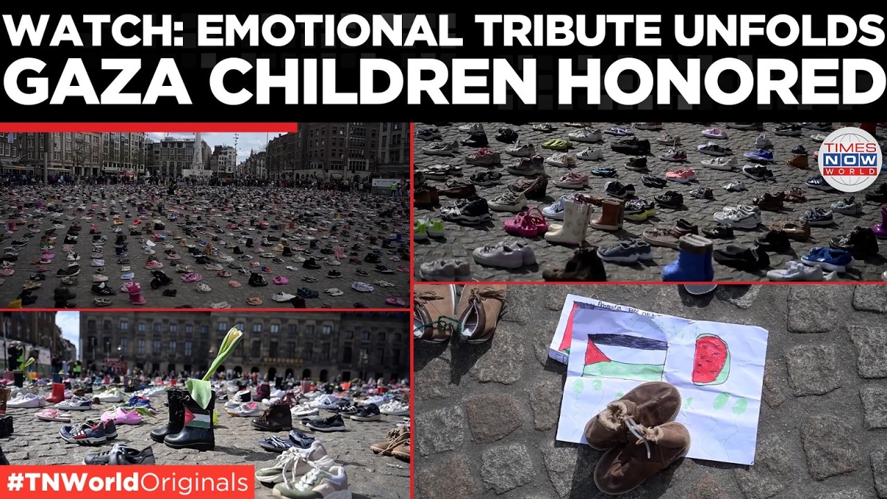 AMSTERDAM TRIBUTE: Thousands of Shoes Laid Out for Gaza Children Killed in War | US-Iran War