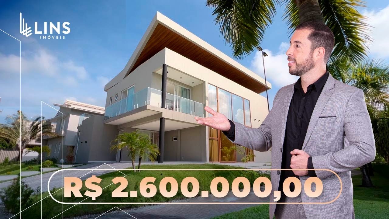 CASA NOVA EM CONDOMÍNIO FECHADO DE ALTO PADRÃO EM JOÃO PESSOA | 327M² | 4 SUÍTES + HOME OFFICE + DCE