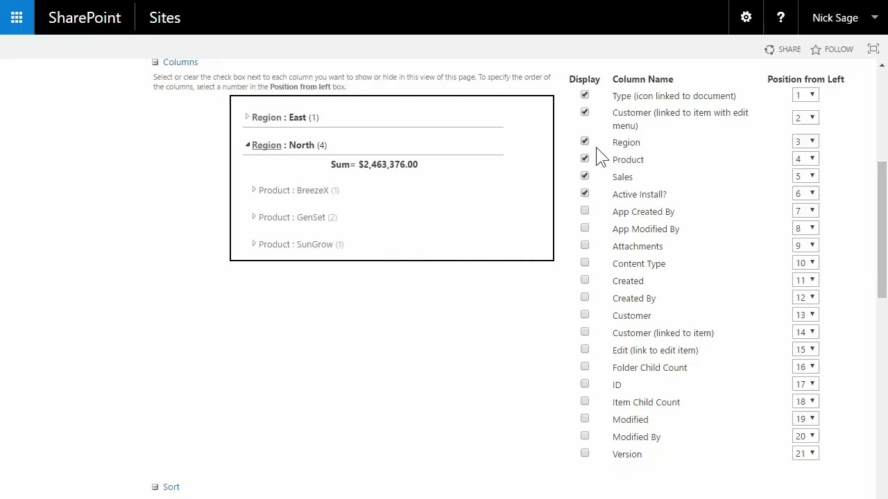 Create a custom view in SharePoint