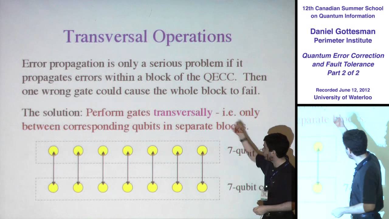 Daniel Gottesman - Quantum Error Correction and Fault Tolerance (Part 2) - CSSQI 2012