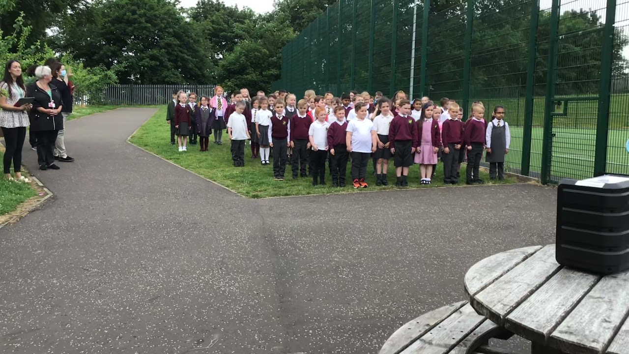 Primary 1 and 2s farewell song to Mrs Logue