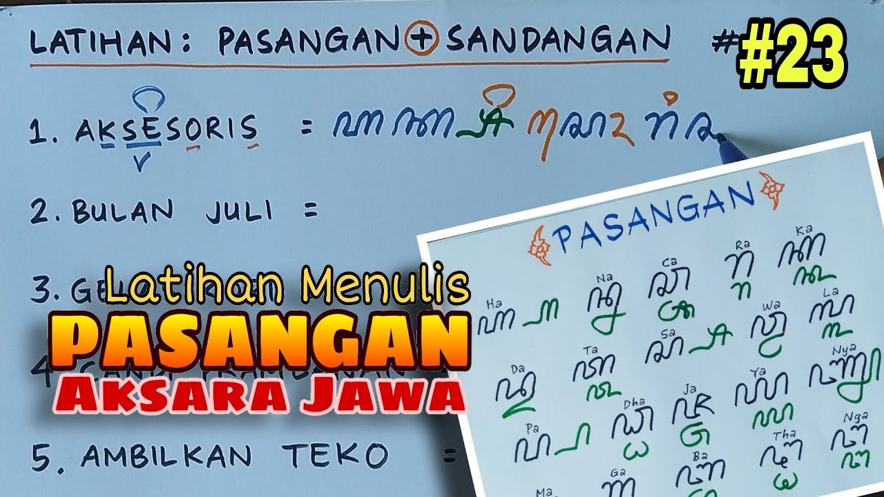 AKSARA JAWA #23 - Latihan Menulis Pasangan & Sandangan