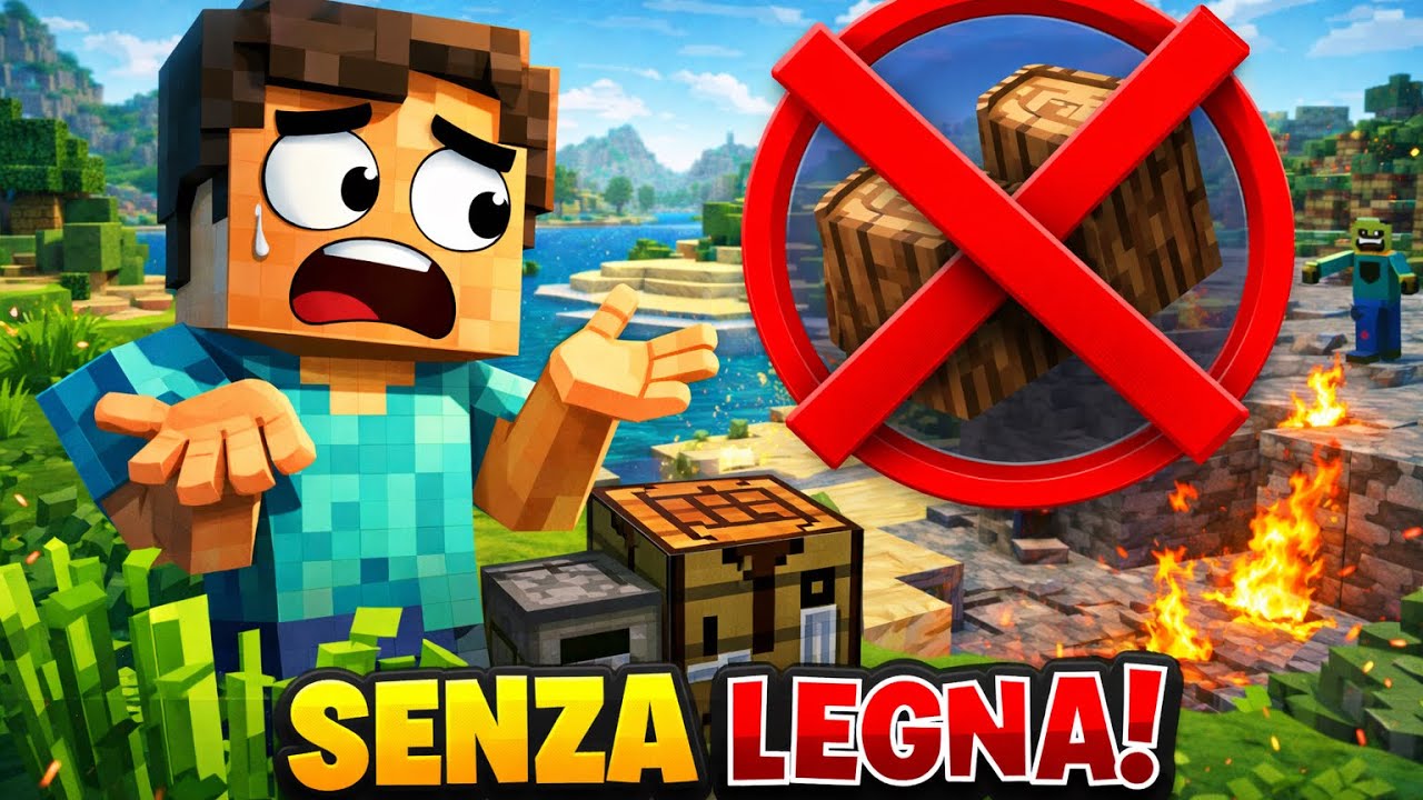 DEVO SOPRAVVIVERE SU MINECRAFT SENZA LEGNA - MINECRAFT IMPOSSIBILE