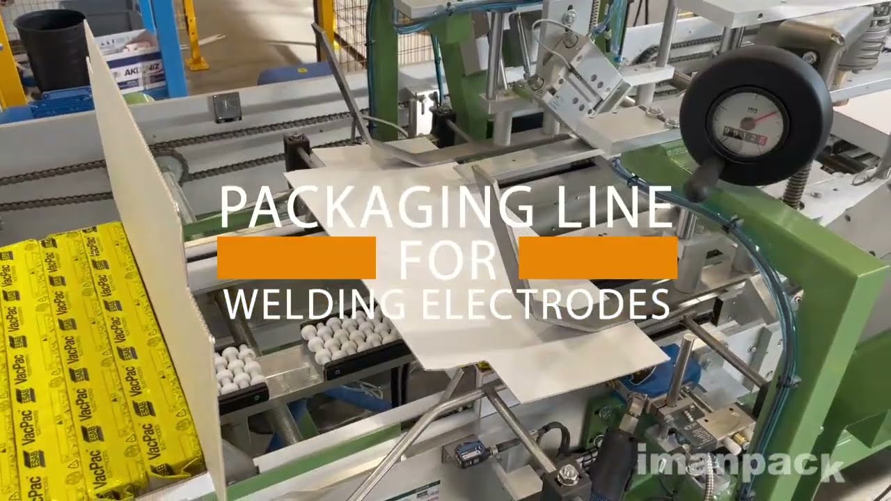 Complete packing and palletizing line for welding electrodes