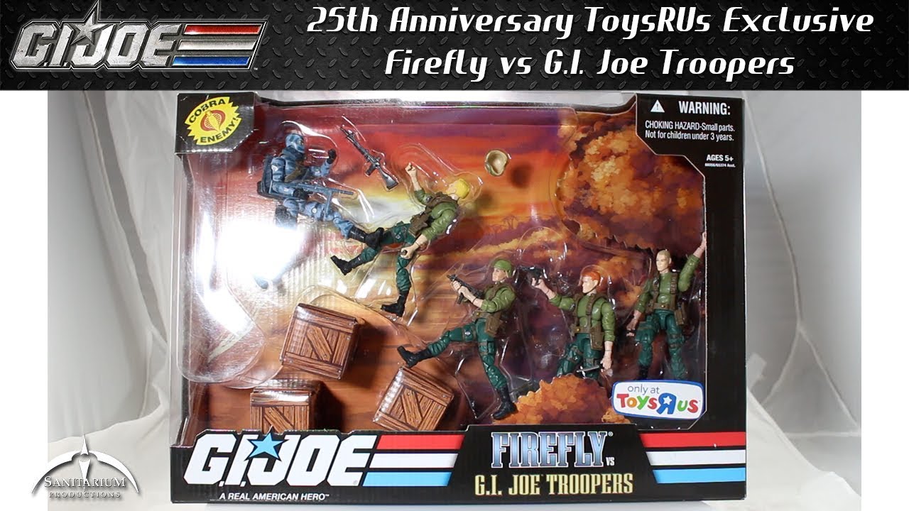 GI Joe 25th Anniversary Toys 'R Us Exclusive Firefly vs G.I. Joe Troopers Unboxing and Review