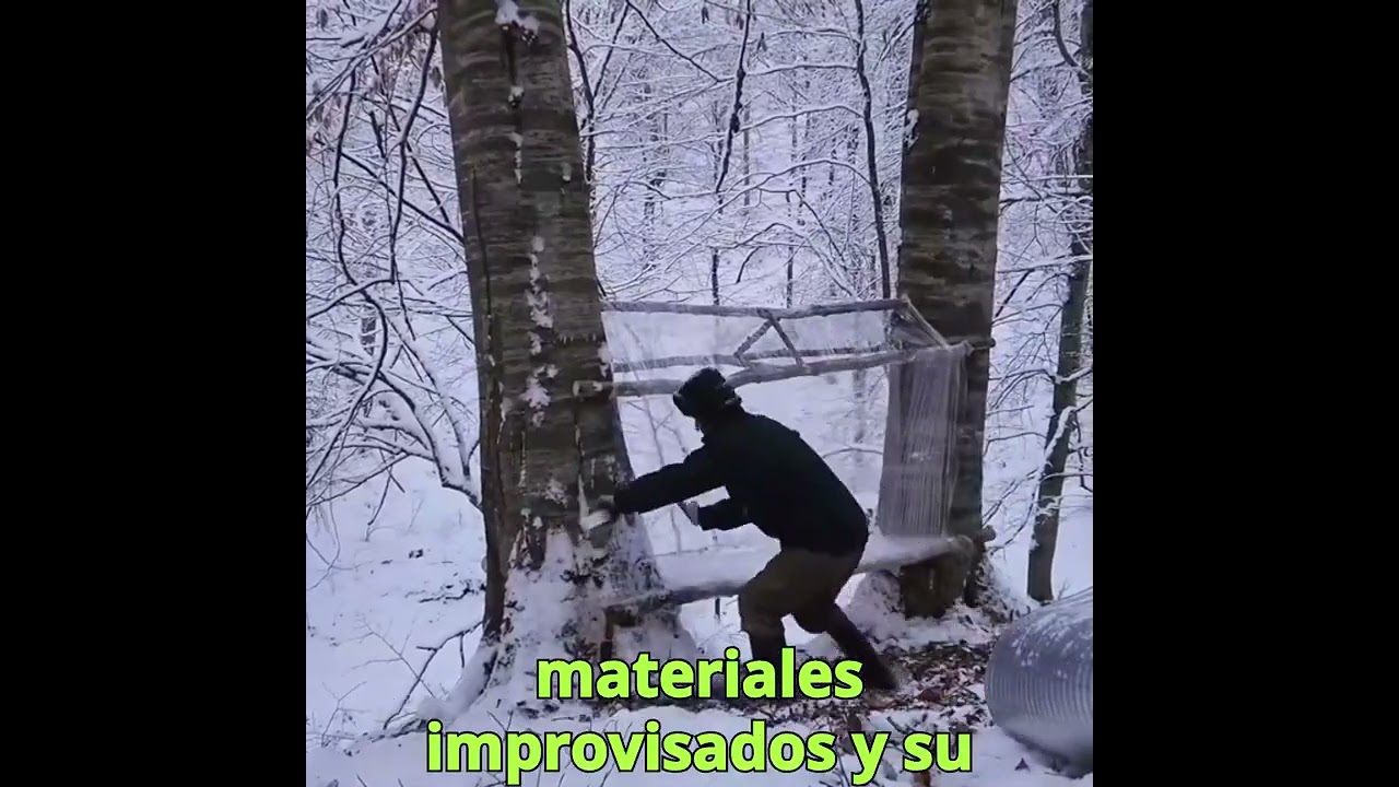 🏕️ Incre&iacute;ble Supervivencia Hombre Construye Cama y Refugio con Film Transparente para &Eacute;l y su Perro