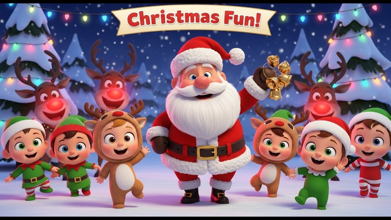🎅 Jingle Bell Jingle Bell 🎶 Cute Christmas Rhyme for Babies | Baby Giggles TV