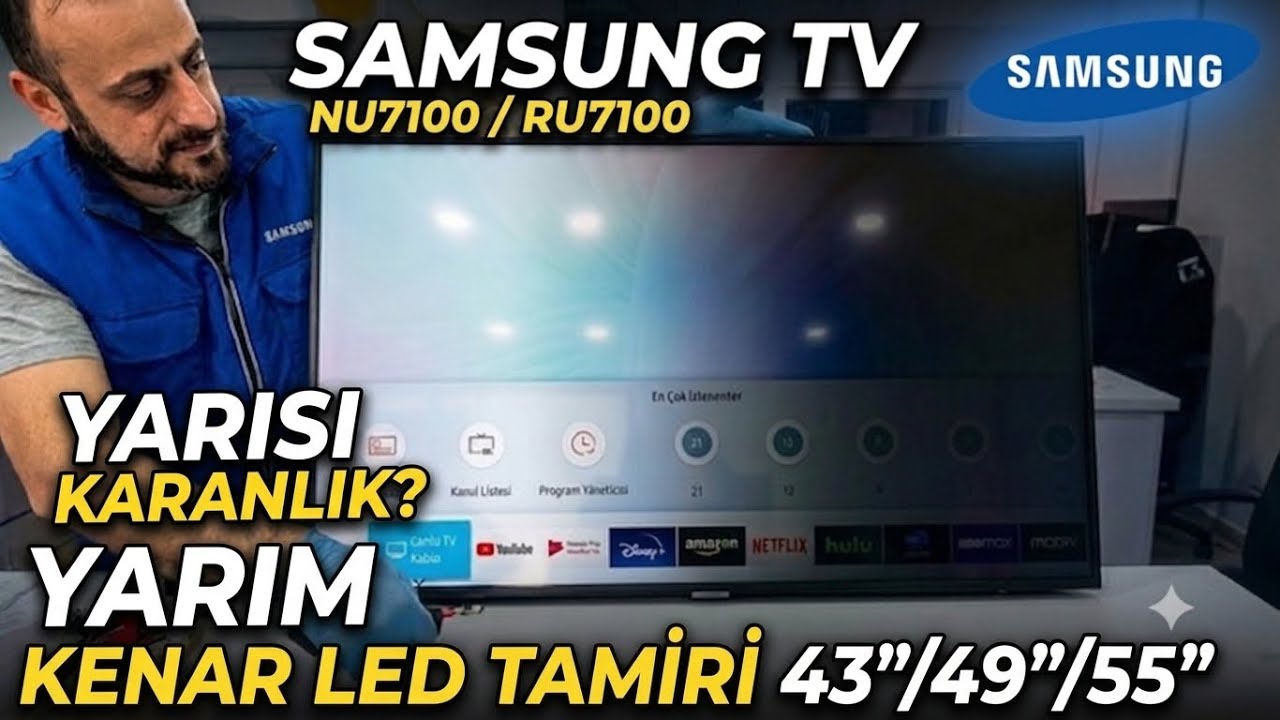 SAMSUNG TELEVİZYON ARIZASI 43NU7100 LED & REFLEKTÖR DEĞİŞİMİ SES VAR GÖRÜNTÜ YOK  How to fix a tv