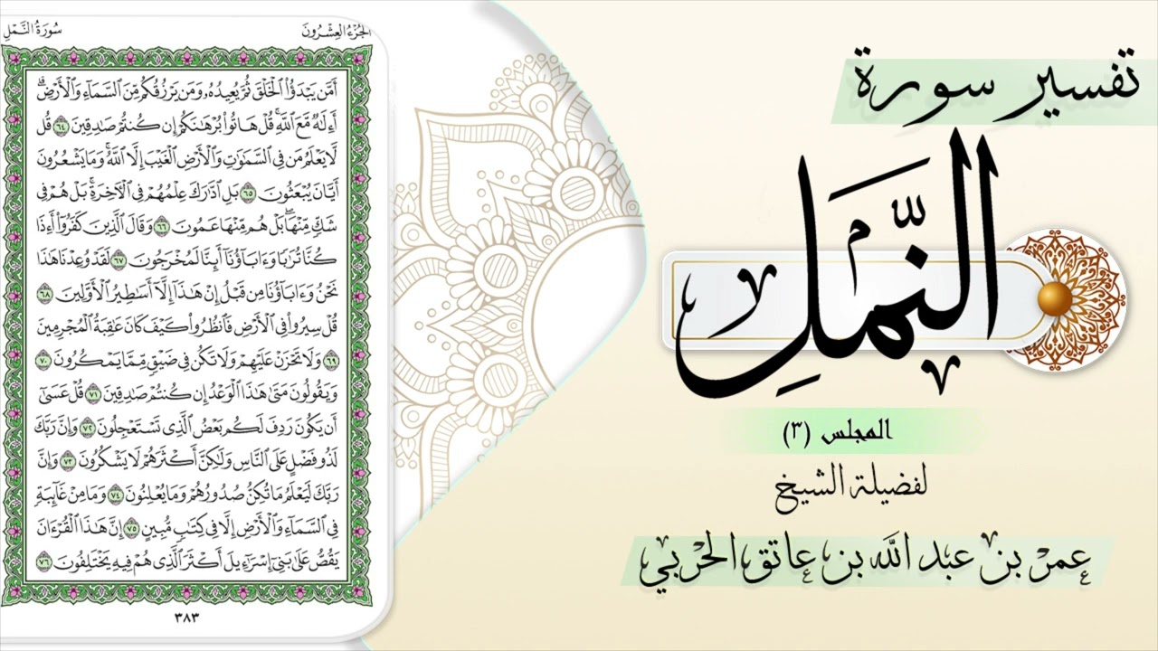 تفسير سورة النمل (المجلس ٣)
