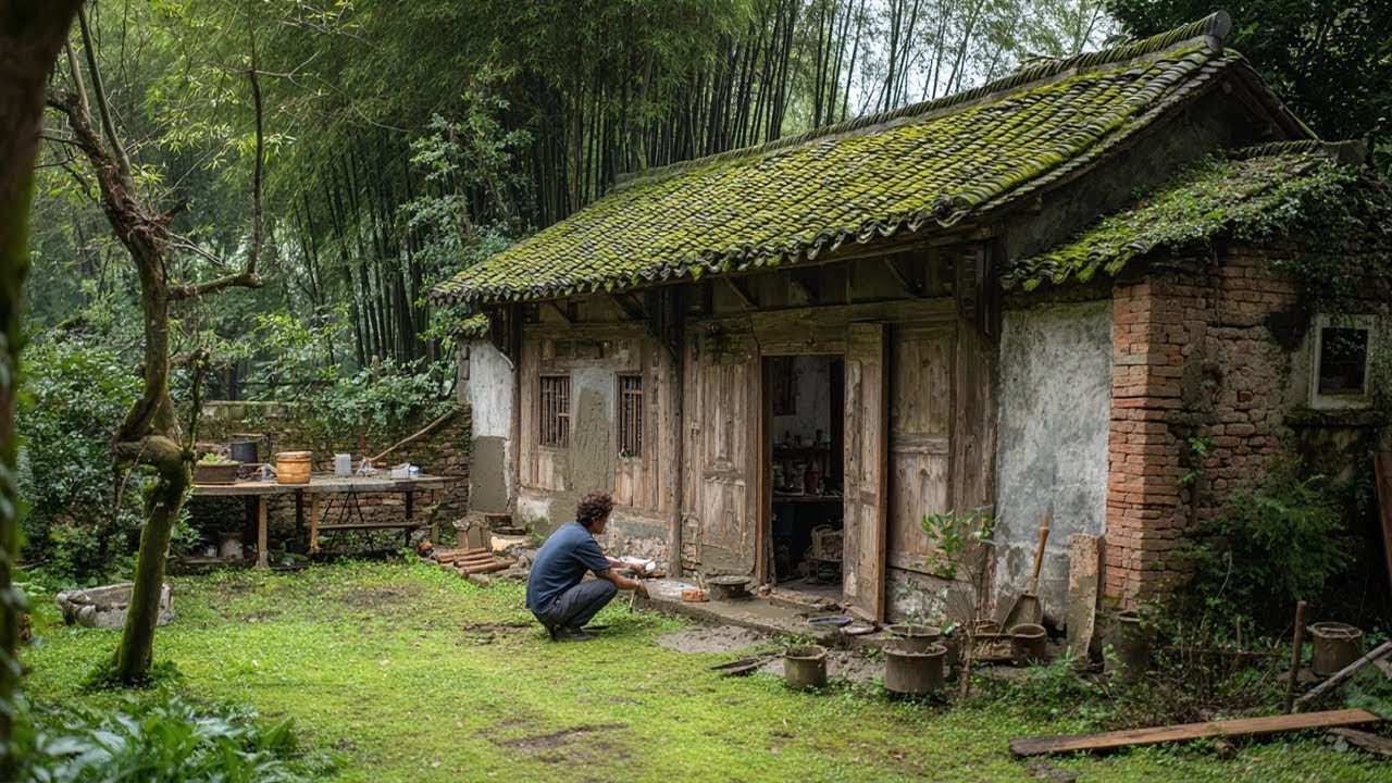 An artistic boy rents a dilapidated house & Renovates the room and garden