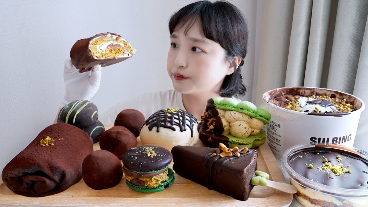 이번 두바이 초콜릿 먹방은 합법입니다(?) 왜냐면요….🤔(ft.팔레트 디저트 수건케이크, 스쿱당,봄날엔,설빙) REALSOUND MUKBANG | Dubai Chocolate