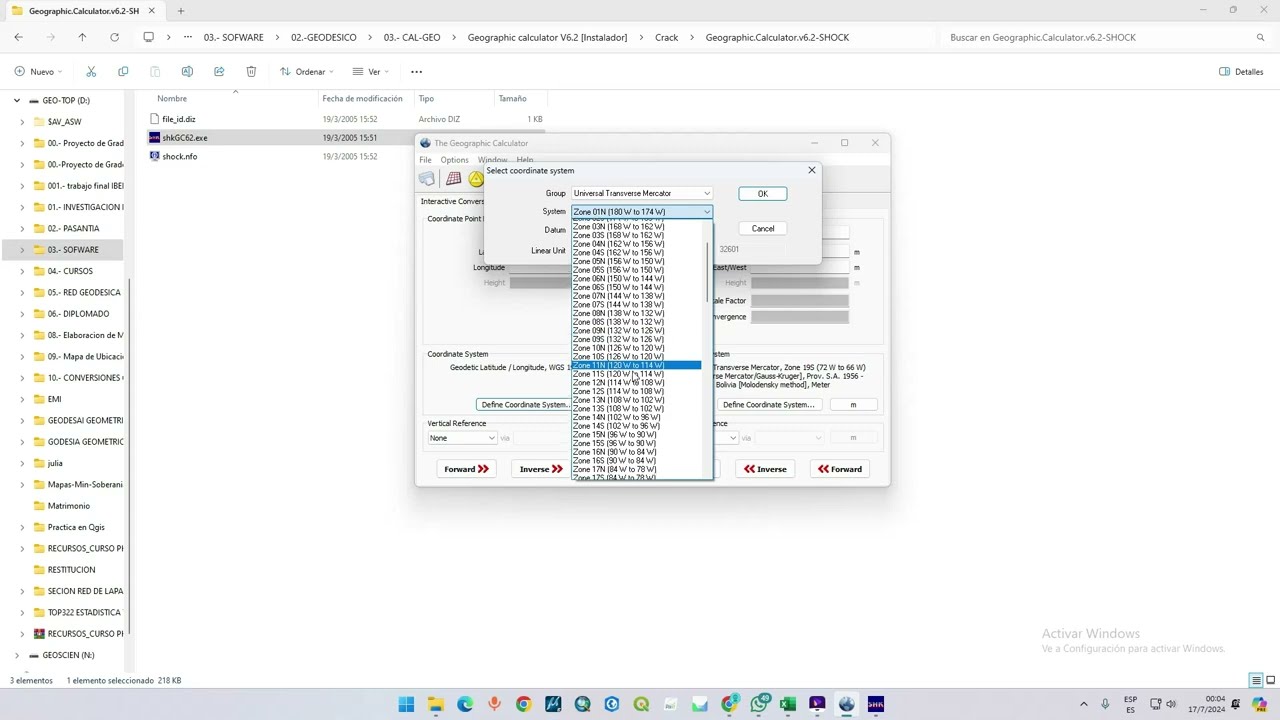 Instalar Geographic Calculator 