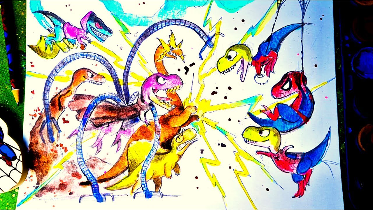 SPIDER-MAN NO WAY HOME 🎬🕷 I protagonisti del Parco dei Dinosauri diventano i personaggi del film! 🎨
