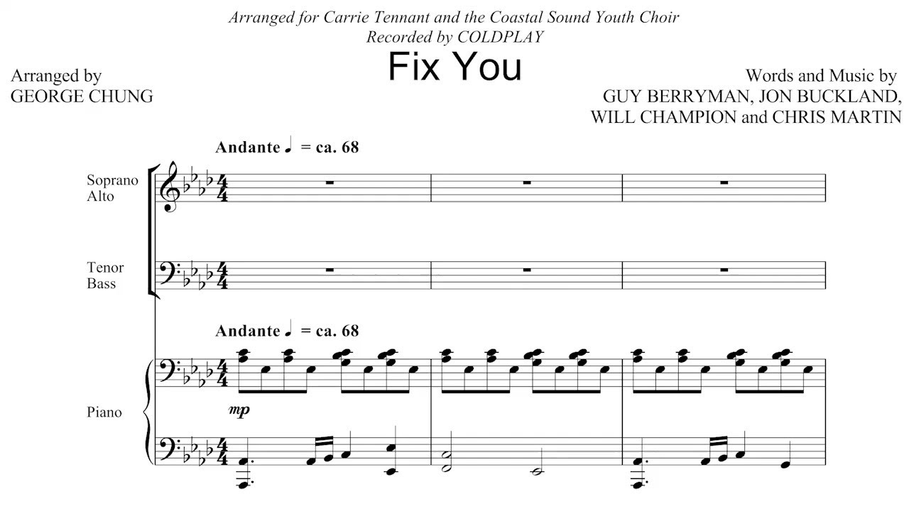 Fix You (Cold Play) SATB learning video