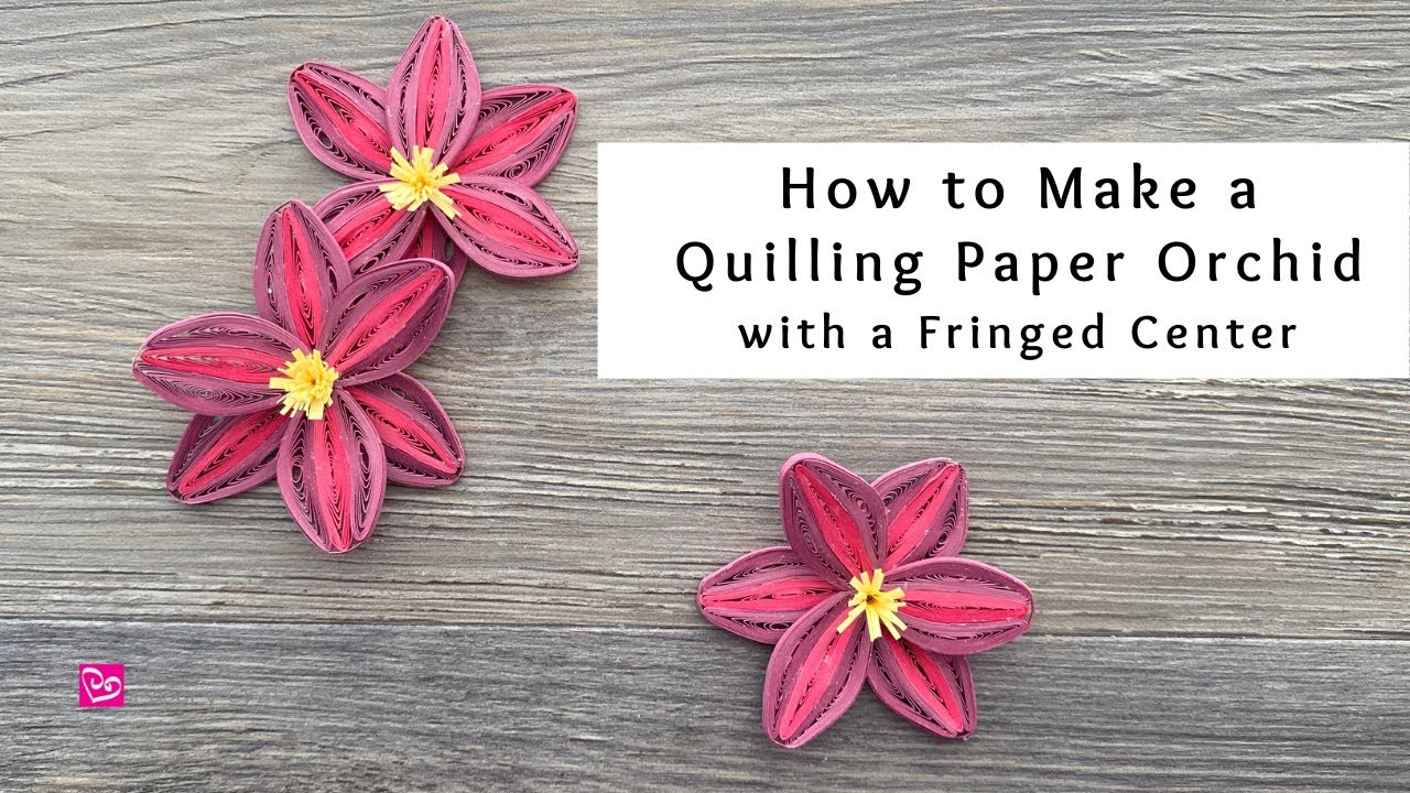 How to Make a Quilling Paper Orchid with Fringed Center | Quilling Flowers | Quilling for Beginners