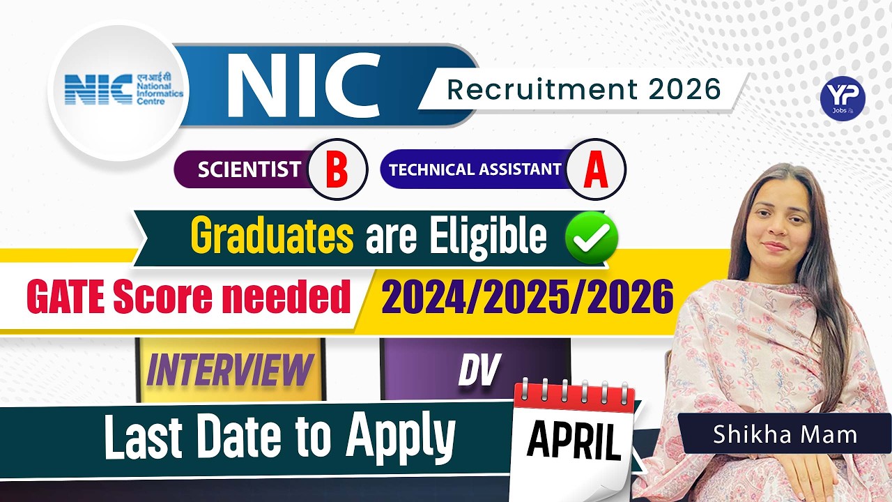 NIC Recruitment 2026 🔥 Scientist B & Technical Assistant | GATE 2024/25/26 Eligible