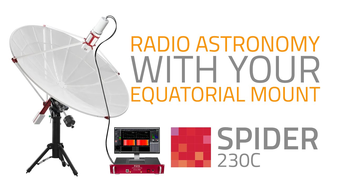 SPIDER 230C 2.3 meter diameter compact radio telescope for 1420 MHz radio astronomy