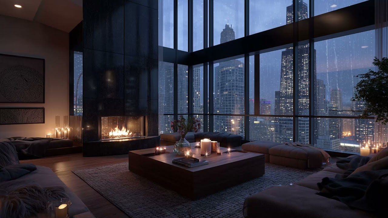 Rainy Night Jazz in a Cozy Apartment 🌧️ Smooth Piano Jazz for Relaxing Evenings