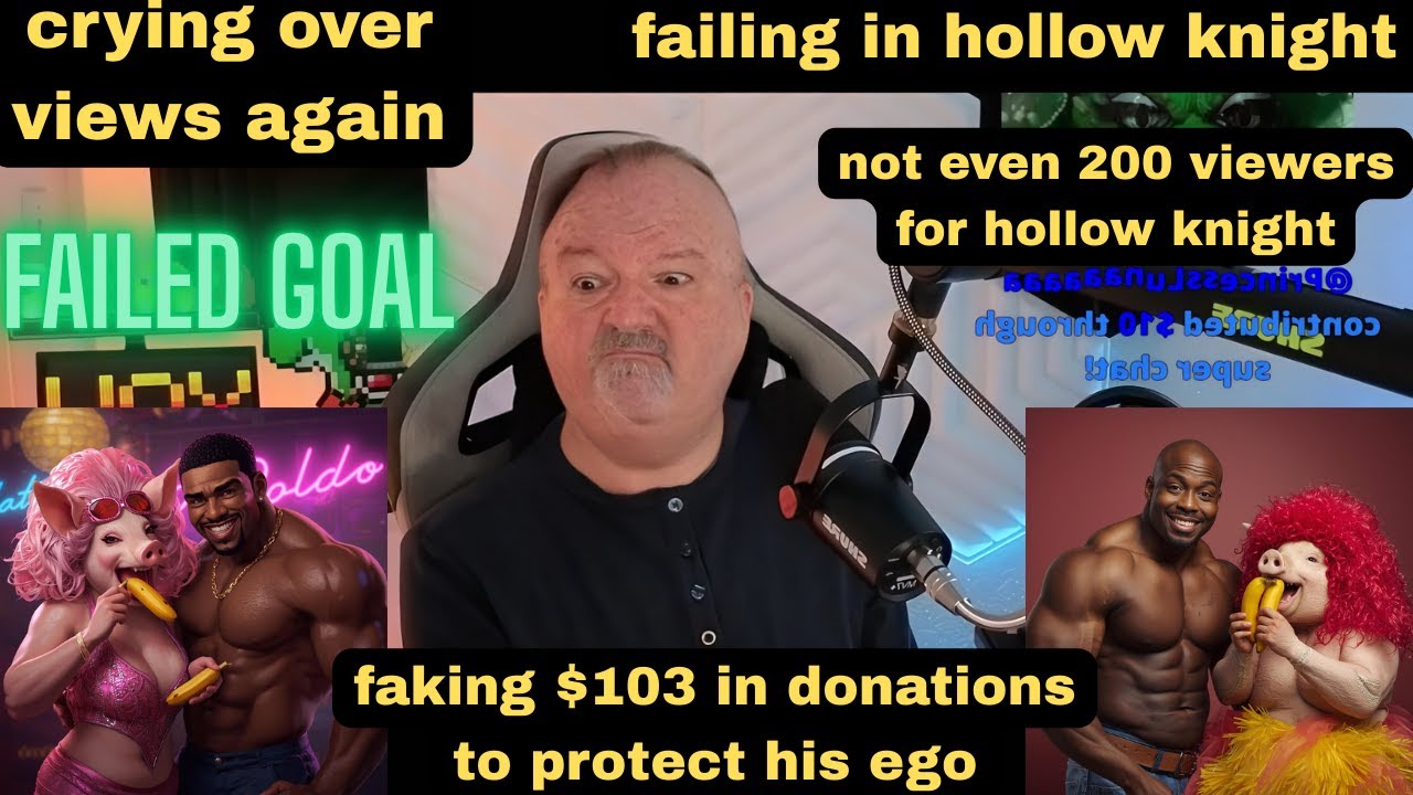 DsP--faking $103 in donations to protect his ego--failing in hollow knight + not even 200 viewers