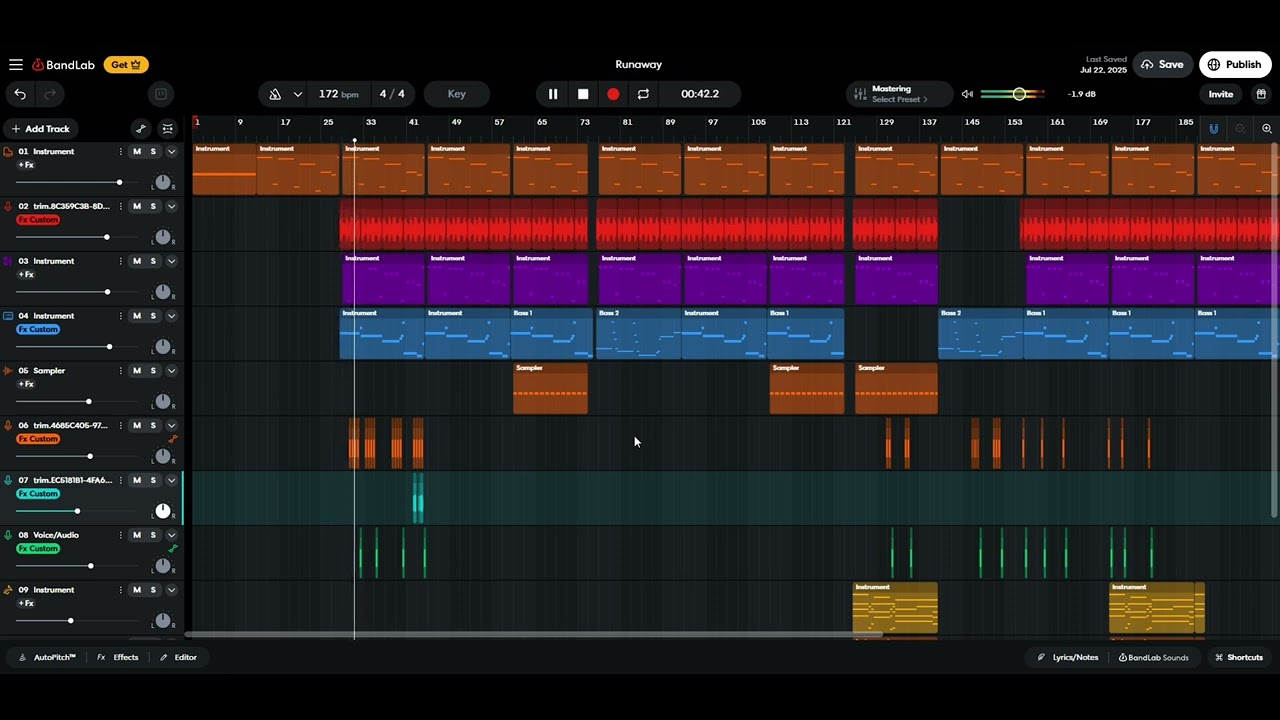 How to remake the Runaway beat by Kanye West/YE on bandlab