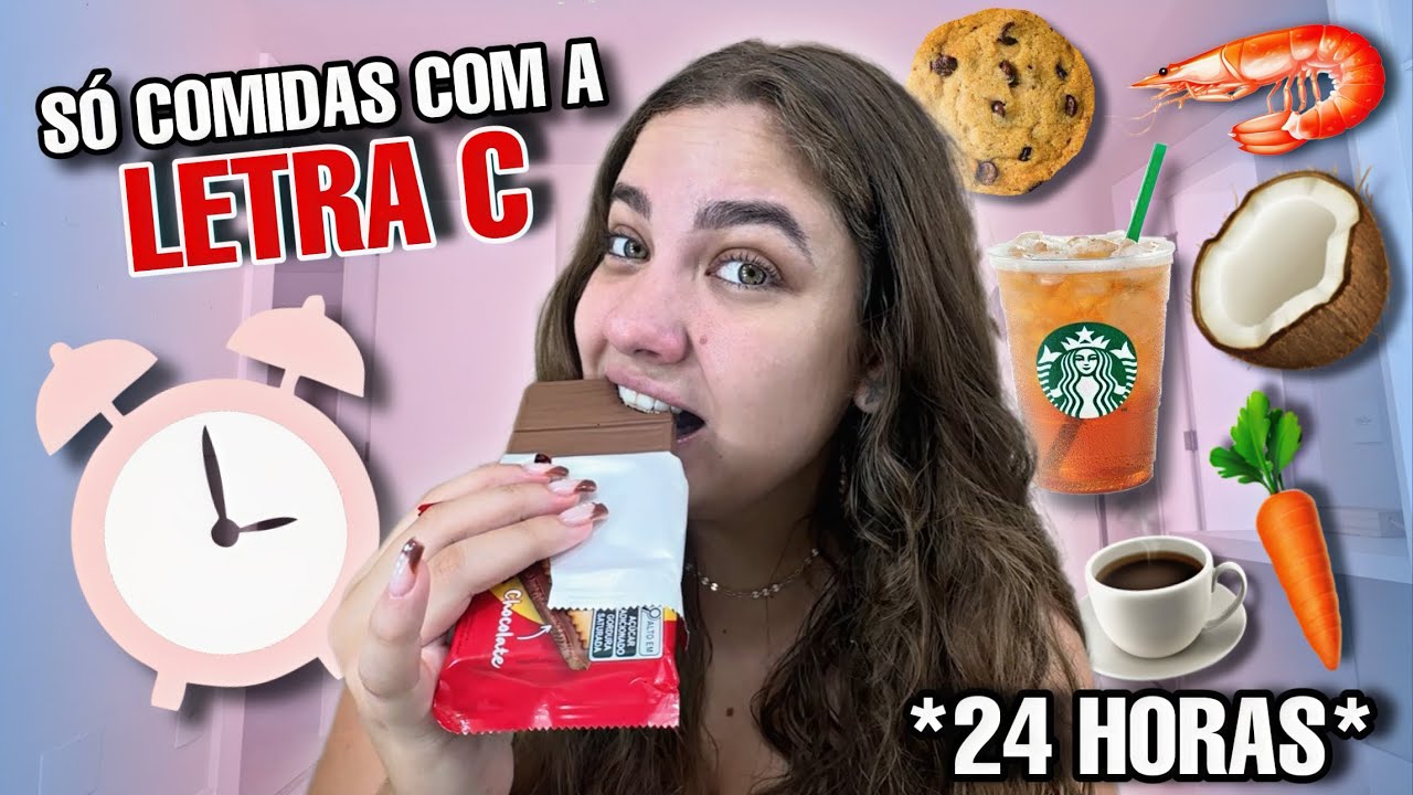 24 HORAS SÓ COMENDO COMIDA COM A LETRA C!!