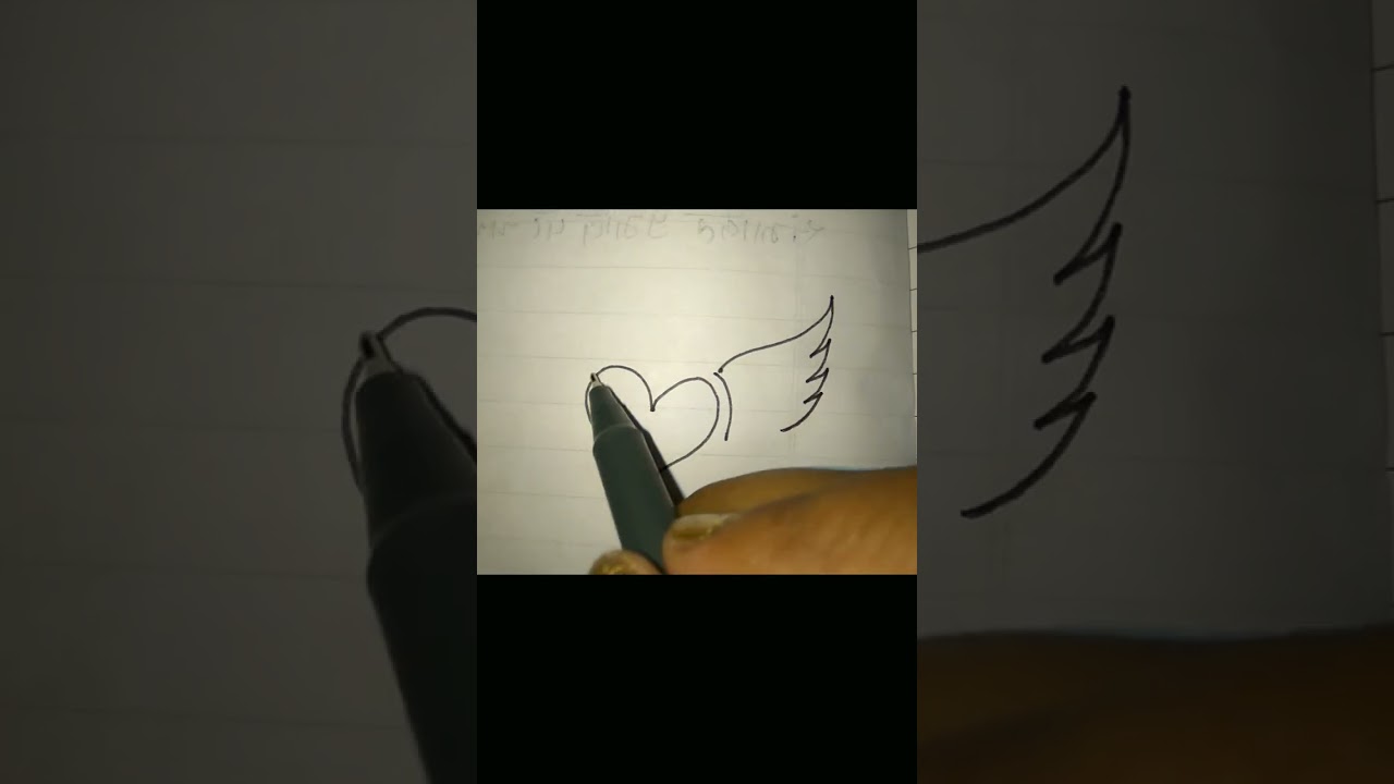 How to draw a heart with wings easy drawing #drawing
