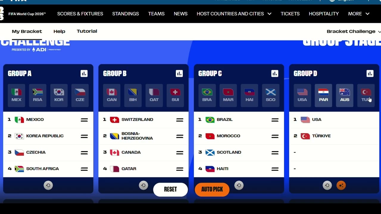 FIFA WORLD CUP 2026 Bracket Challange !!! PART-1
