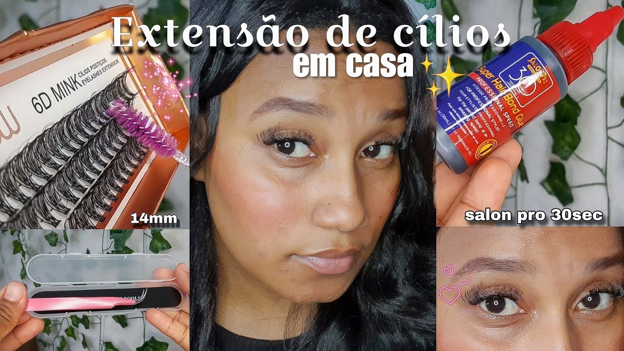 FAZENDO EXTENSÃO DE CÍLIOS SOZINHA COM O KIT DA SHOPEE | tutorial iniciante ✨️🍀