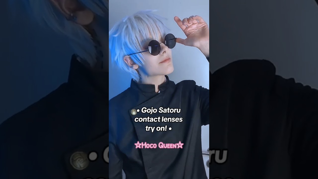 💙 Gojo Cosplay Lenses 💙 #cosplay #jjk #gojousatoru #makeup #contactlenses