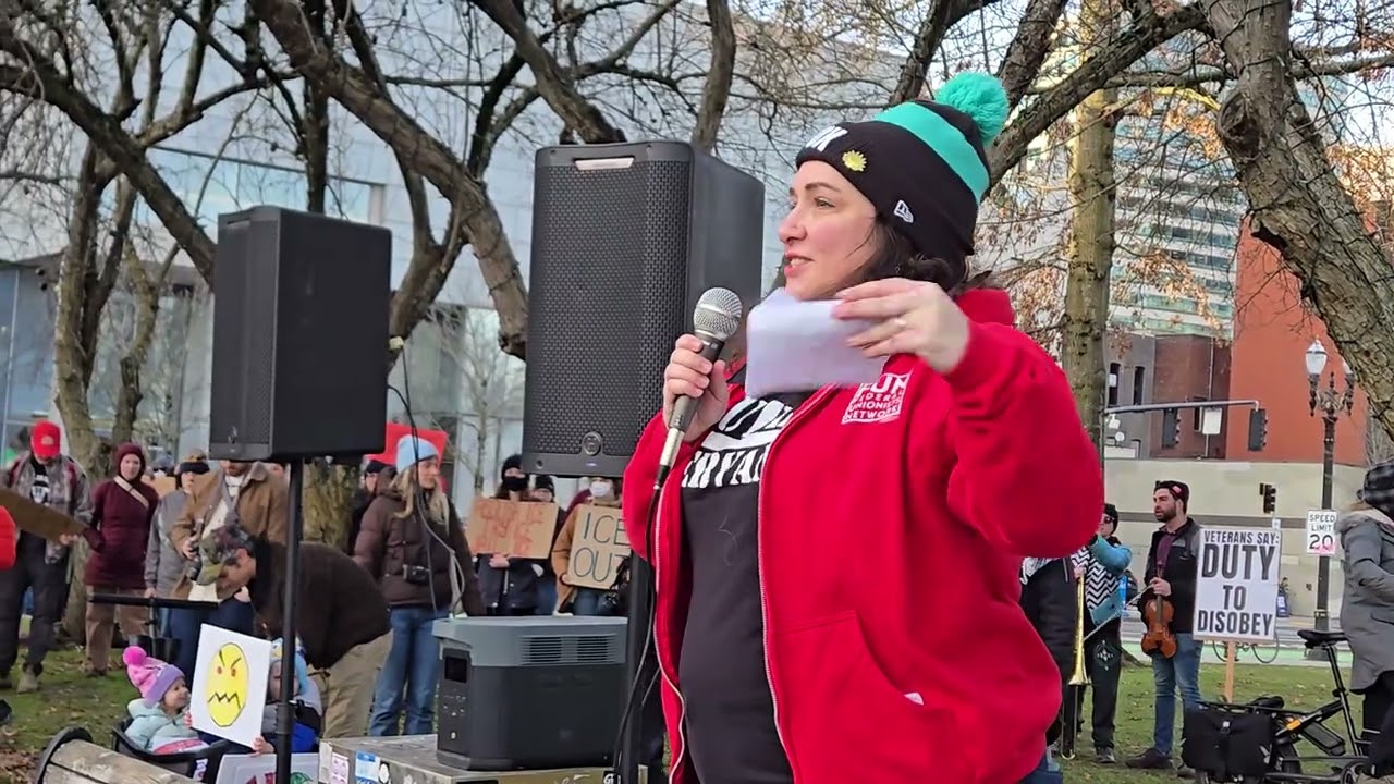 STOP ICE TERROR! EXPAND THE GENERAL STRIKE 1/25/2 Two Speakers 