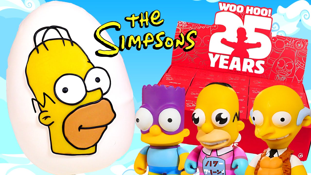 Simpsons 25 Years by Kidrobot Full Case of Blind Box Toys Unboxing - Giant Play Doh Homer Egg