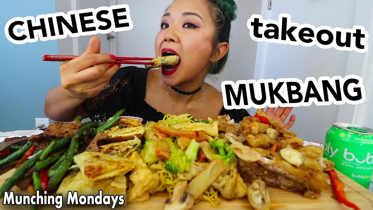 КИТАЙСКИЙ МУКБАНГ НА ВЫНОС (ВЕГАНСКИЙ) // Munching Mondays, выпуск 36
