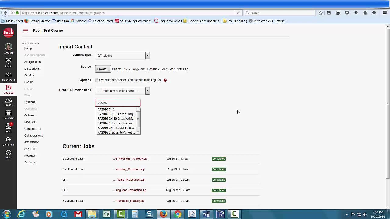 QTI file import video