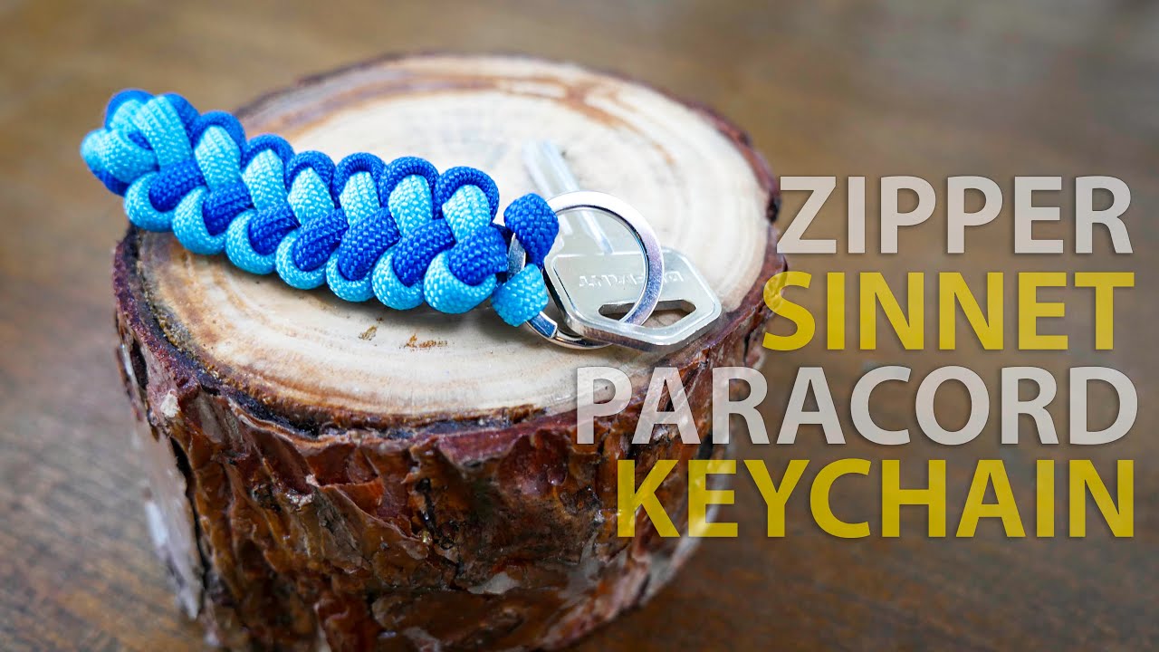 Zipper Sinnet Paracord Keychain | PARACORD KNOTS