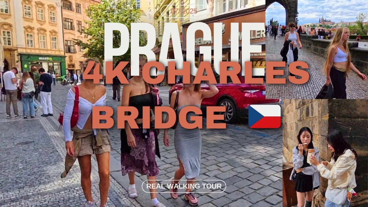 Prague, Czech Republic  🇨🇿4K CHARLES BRIDGE WALK TOUR BEAUTIFUL  #2025  #travelvlog #summer #travel