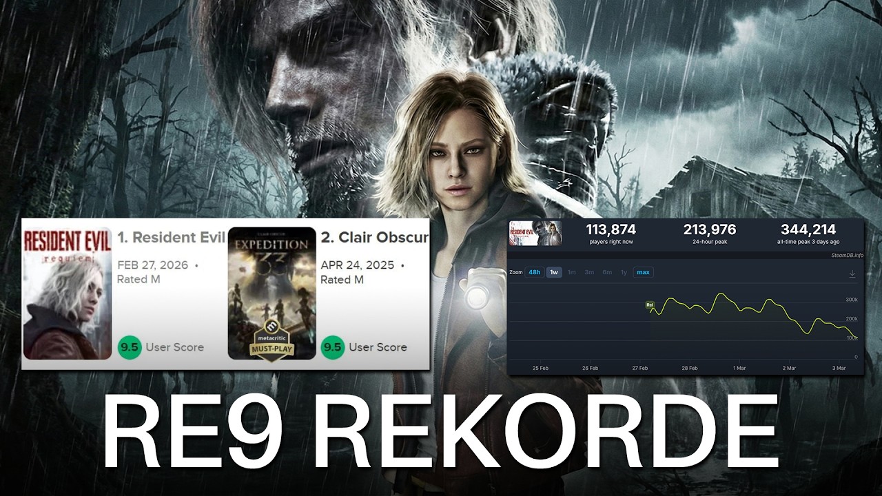 Requiem auf Metacritic vor Clair Obscur, Spieler-Rekord auf Steam - Resident Evil 9 geht steil