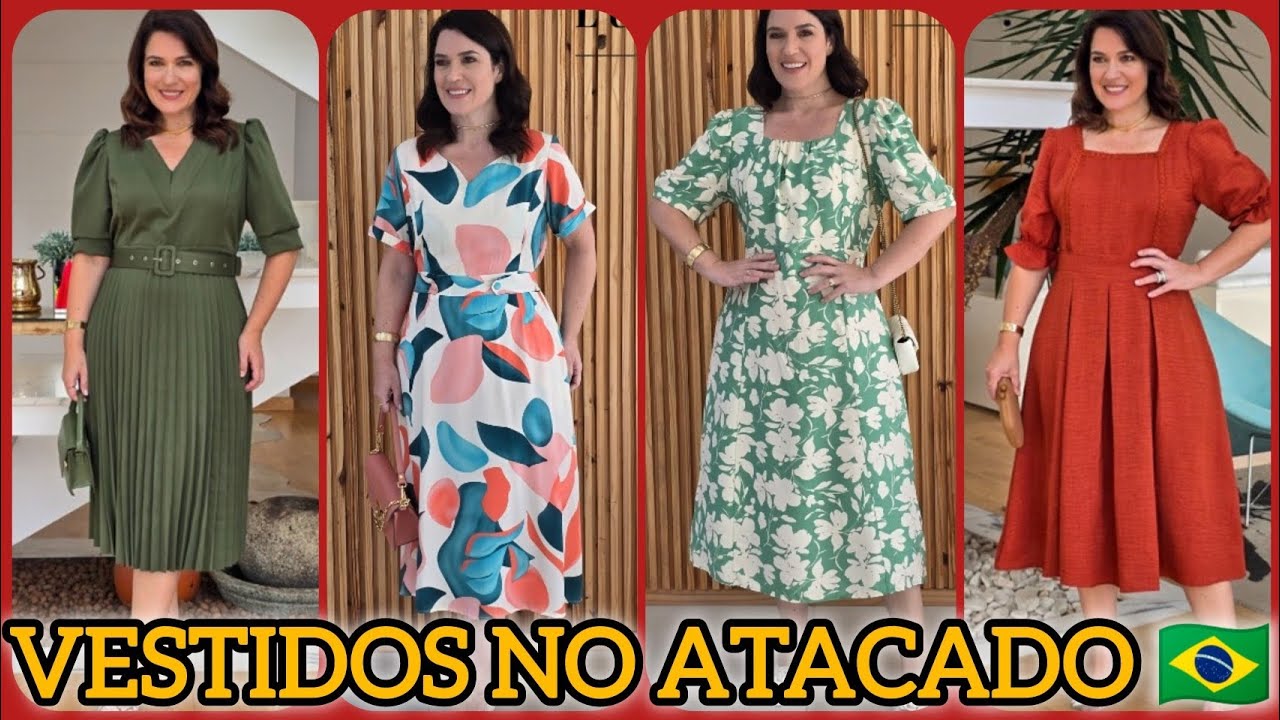 VESTIDOS NO ATACADO 🇧🇷 PROVADOR FASHION COM RENATA CASTANHEIRA🌹✅#vestidos #modamodesta #modamodesta 