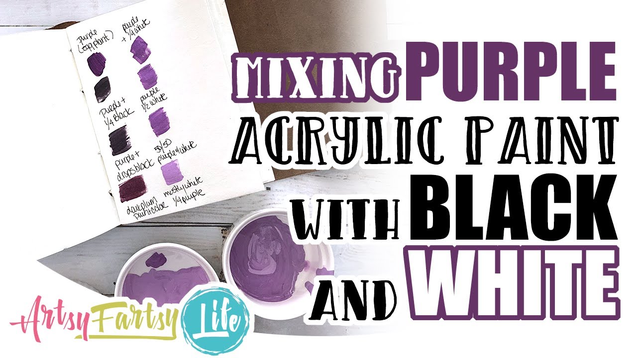 Mixing Purple with Black and White Acrylic Paint