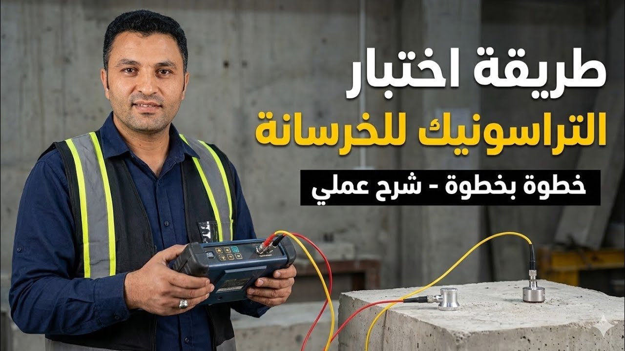 اختبار التراسونيك للخرسانة Ultrasonic Pulse Velocity | شرح التنفيذ عملي ومواصفات الجهاز | ASTM C597