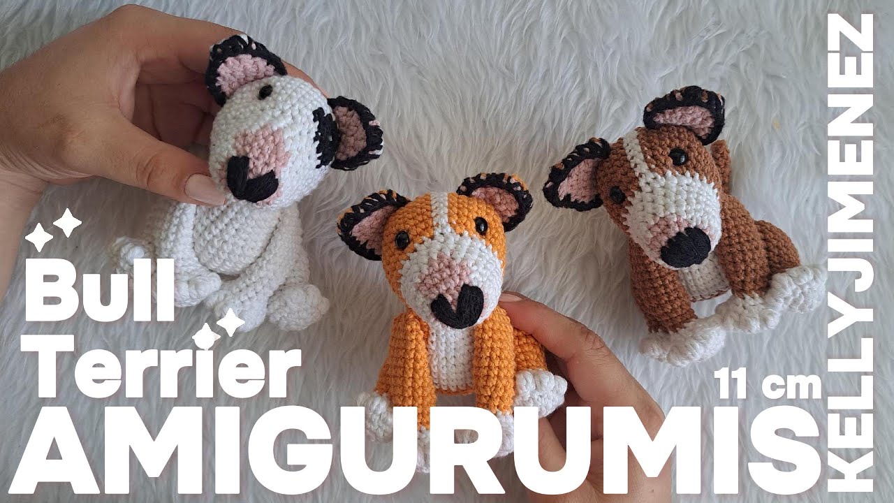 TUTORIAL BULL TERRIER AMIGURUMI (English Subtitles) PERRO / PERRITO TEJIDO A CROCHET