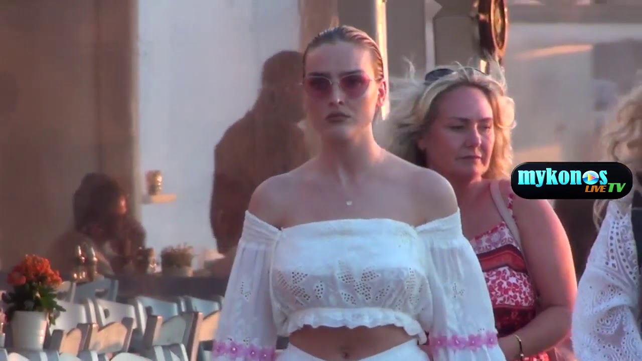 Perrie Edwards walking in the streets of Mykonos - MykonosLiveTV