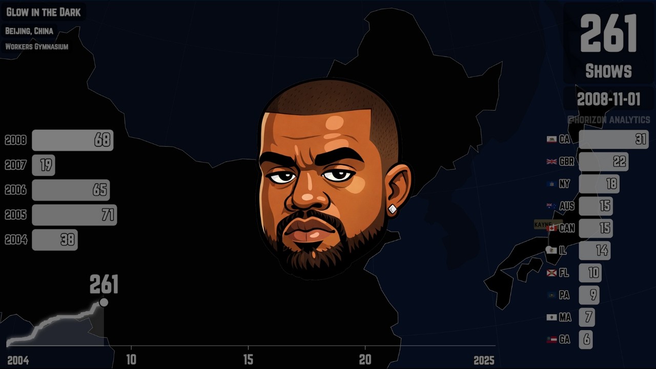 Every Kanye West (Ye) Performance, Mapped (2004-2025)
