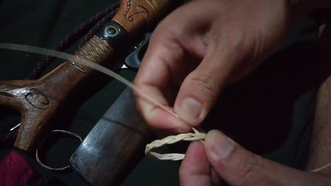 Rattan Weaving on traditional sword scabbard 