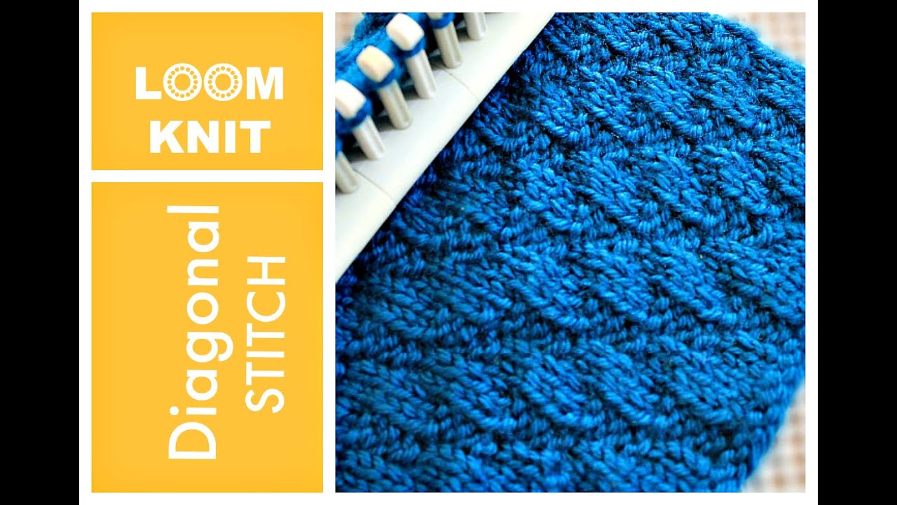 LOOM KNITTING STITCHES Diagonal Stitch Pattern | Loomahat