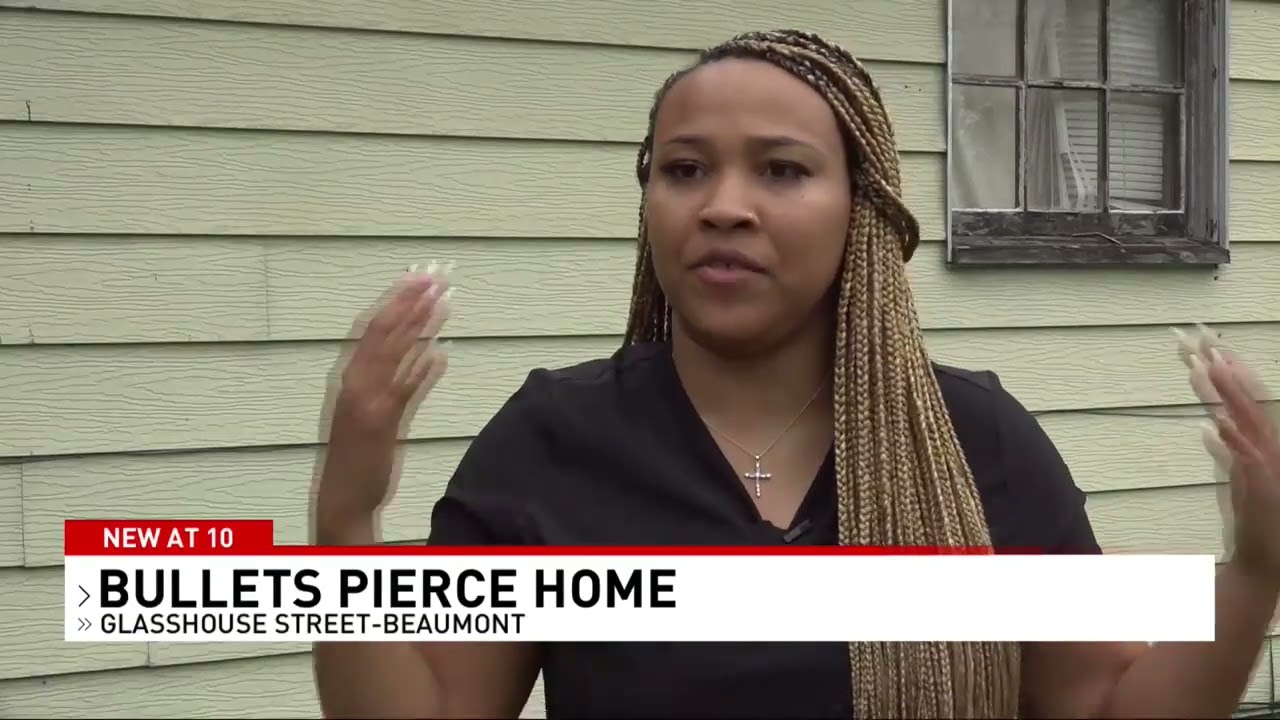 Bullets fly through Beaumont home while mother shields her children.