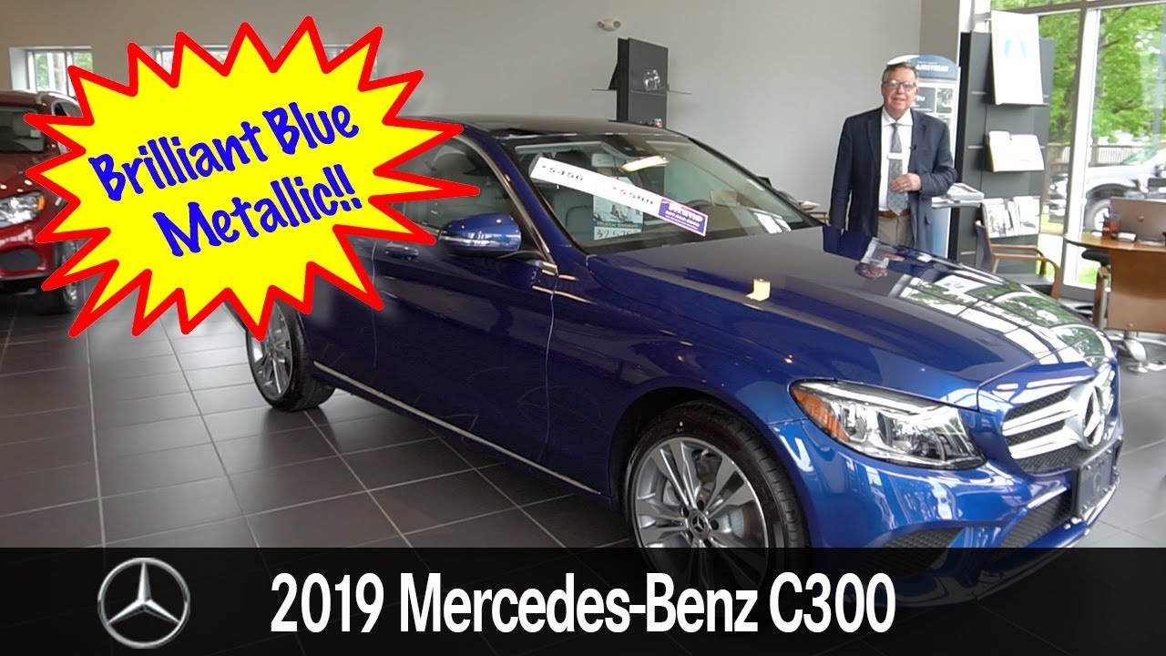 BRILLIANT BLUE METALLIC 2019 Mercedes-Benz C-Class C300 4MATIC&reg; tour with Bob