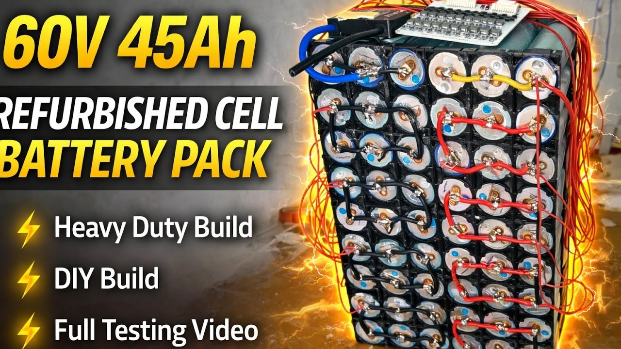 60v 45 ah battery pack Refurbished cell with balancing #batterypack #viral #trending 