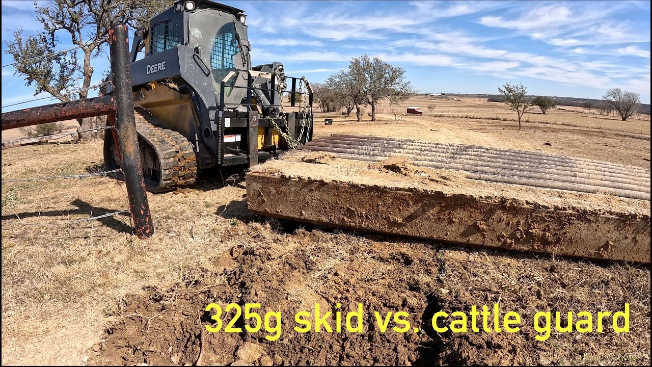 Cattle Guard Removal using John Deere 325g