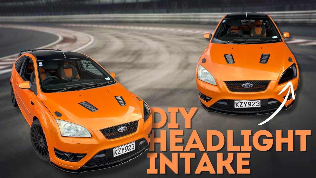 Making a DIY Headlight Intake for my Track Car using a Scrap Yard Headlight - Mk2 Ford Focus ST